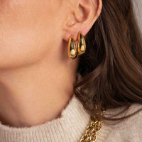 Boucles d'oreilles Eurydice créoles dorées Hersée Hersée Paris 9