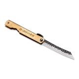 Couteau pliant japonais artisanal Higonokami Lame 75mm Manche laiton Hoseki Hersée Paris 9