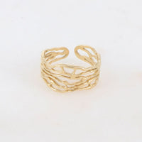 Bague Naïades dorée - Motif corail ajouré & acier inoxydable - Hersée Hersée Hersée Paris 9