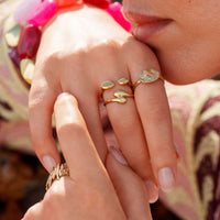 Bague Stagon double goutte dorée Hersée Hersée Paris 9