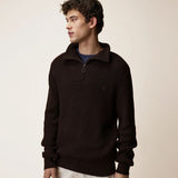 Pull camionneur Ardenne homme col zippé laine côte perlée - Faguo Faguo Hersée Paris 9