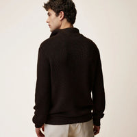 Pull camionneur Ardenne homme col zippé laine côte perlée - Faguo Faguo Hersée Paris 9