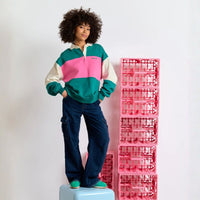 Sweat Linda col polo croquet ultra oversize coton bio - Perpète Perpète Hersée Paris 9